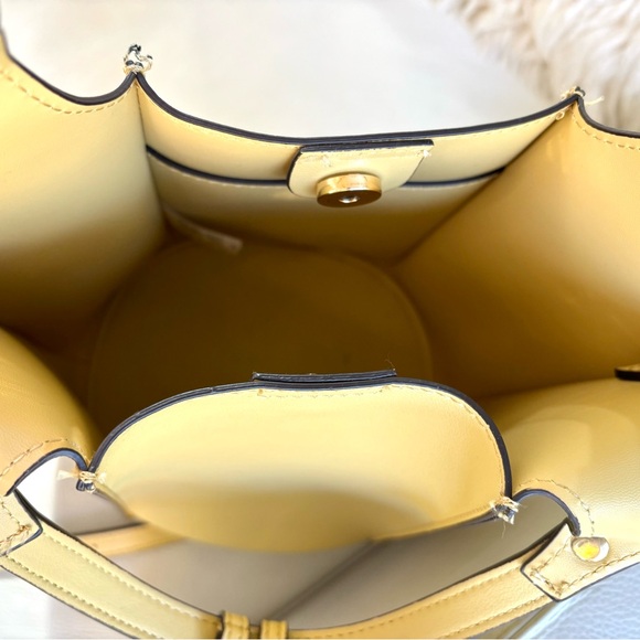 Yellow leather bucket bag - from Japan - Picture 7 of 11